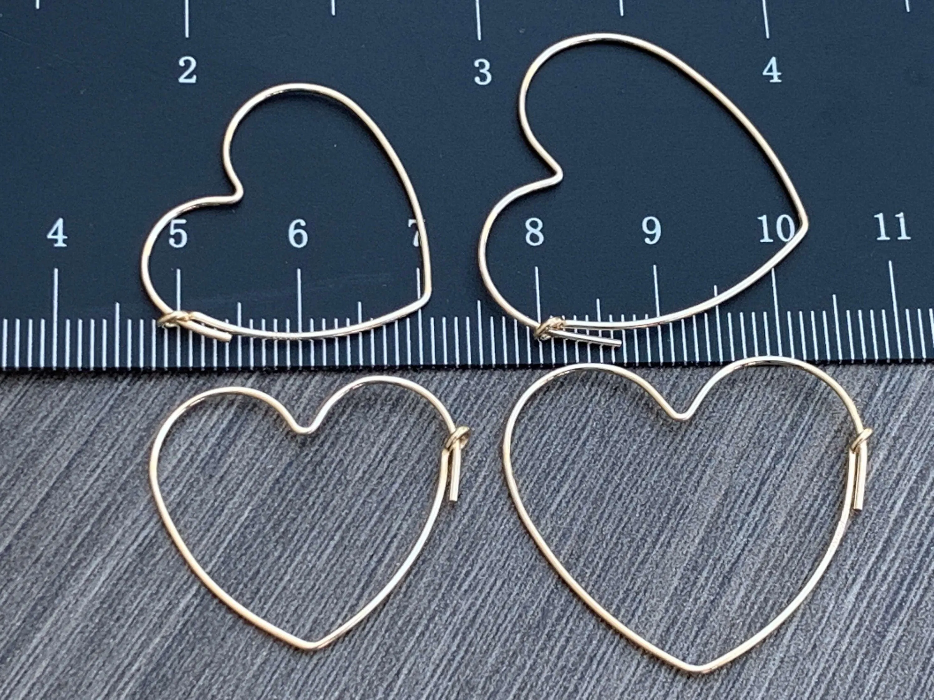 14kt Gold Filled Heart Shaped Beading Hoops