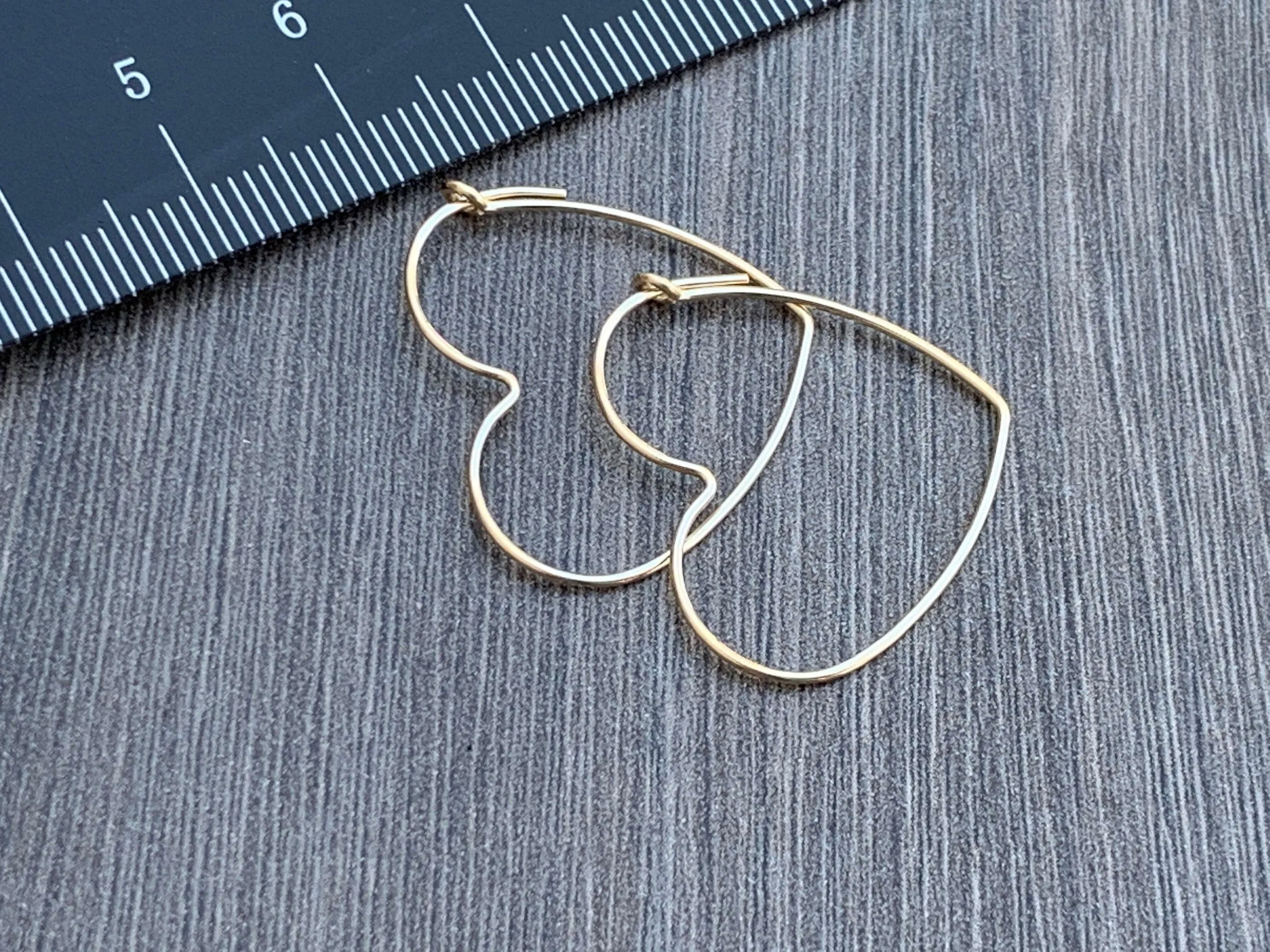 14kt Gold Filled Heart Shaped Beading Hoops