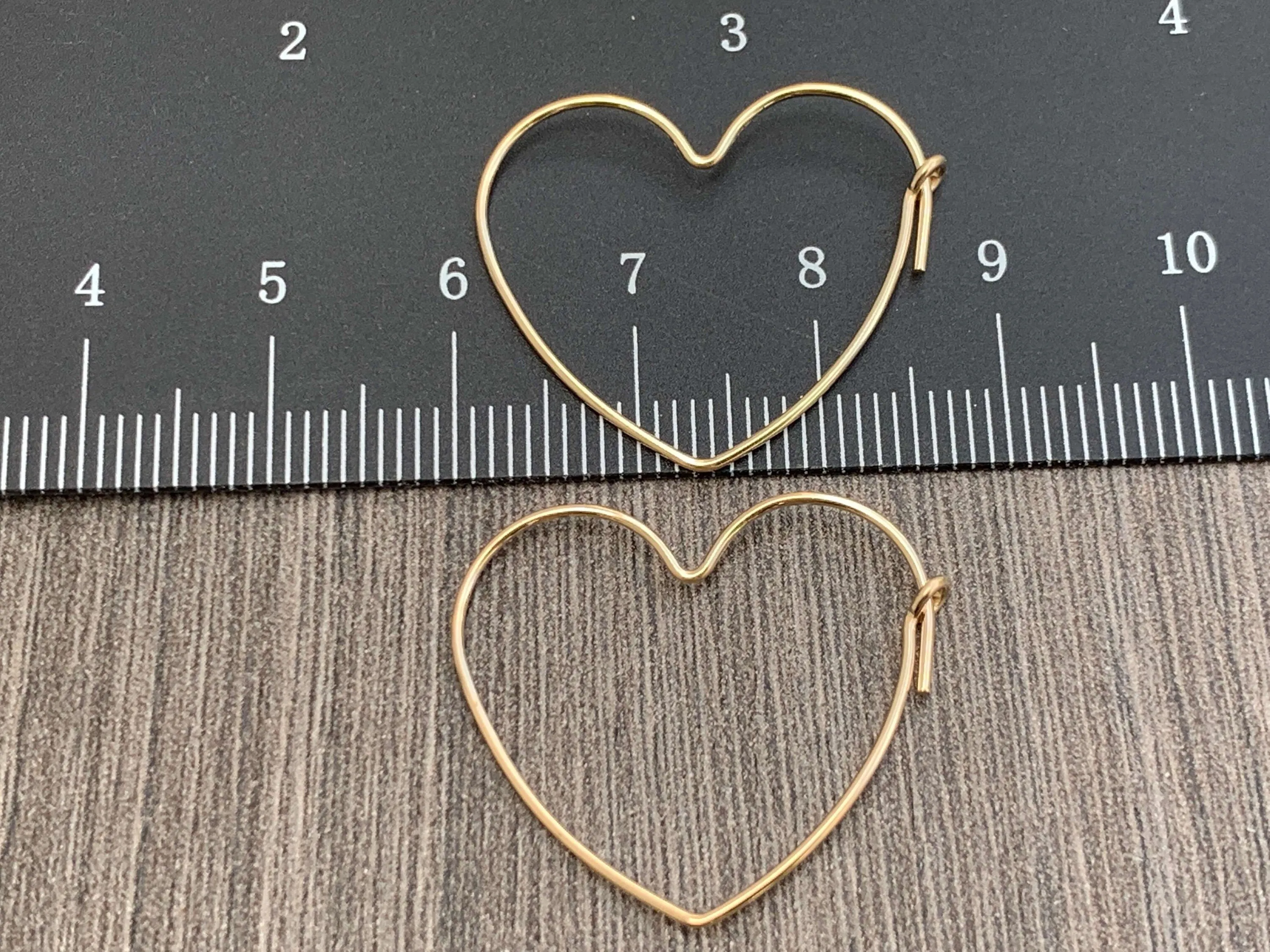 14kt Gold Filled Heart Shaped Beading Hoops