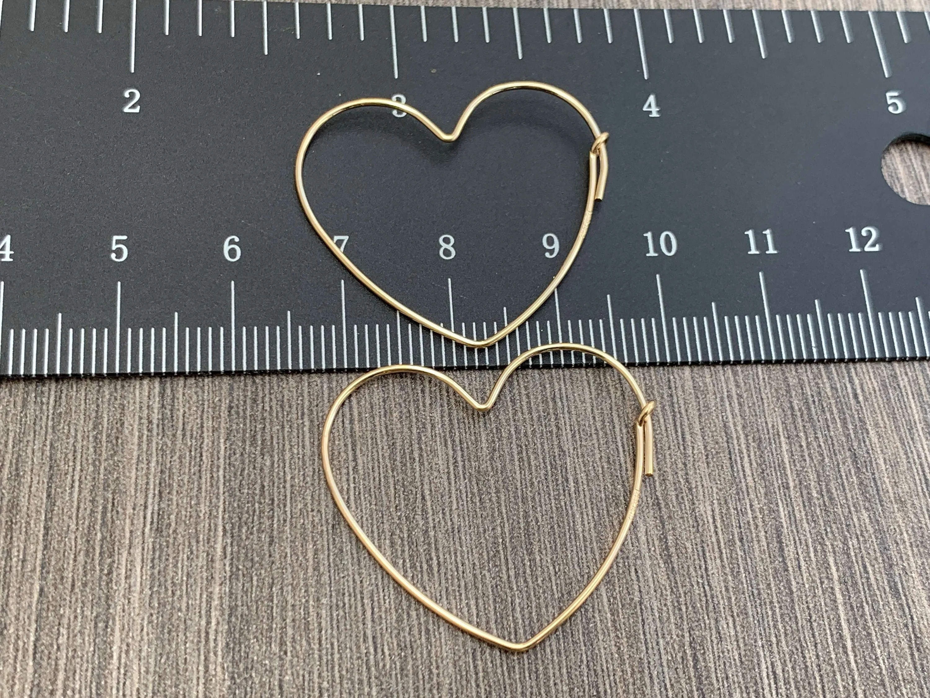 14kt Gold Filled Heart Shaped Beading Hoops