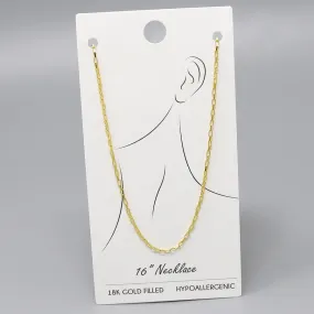 18K Gold Filled Box Chain Short Necklace