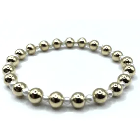 6mm Montauk 14k Gold and Pearl Waterproof Bracelet