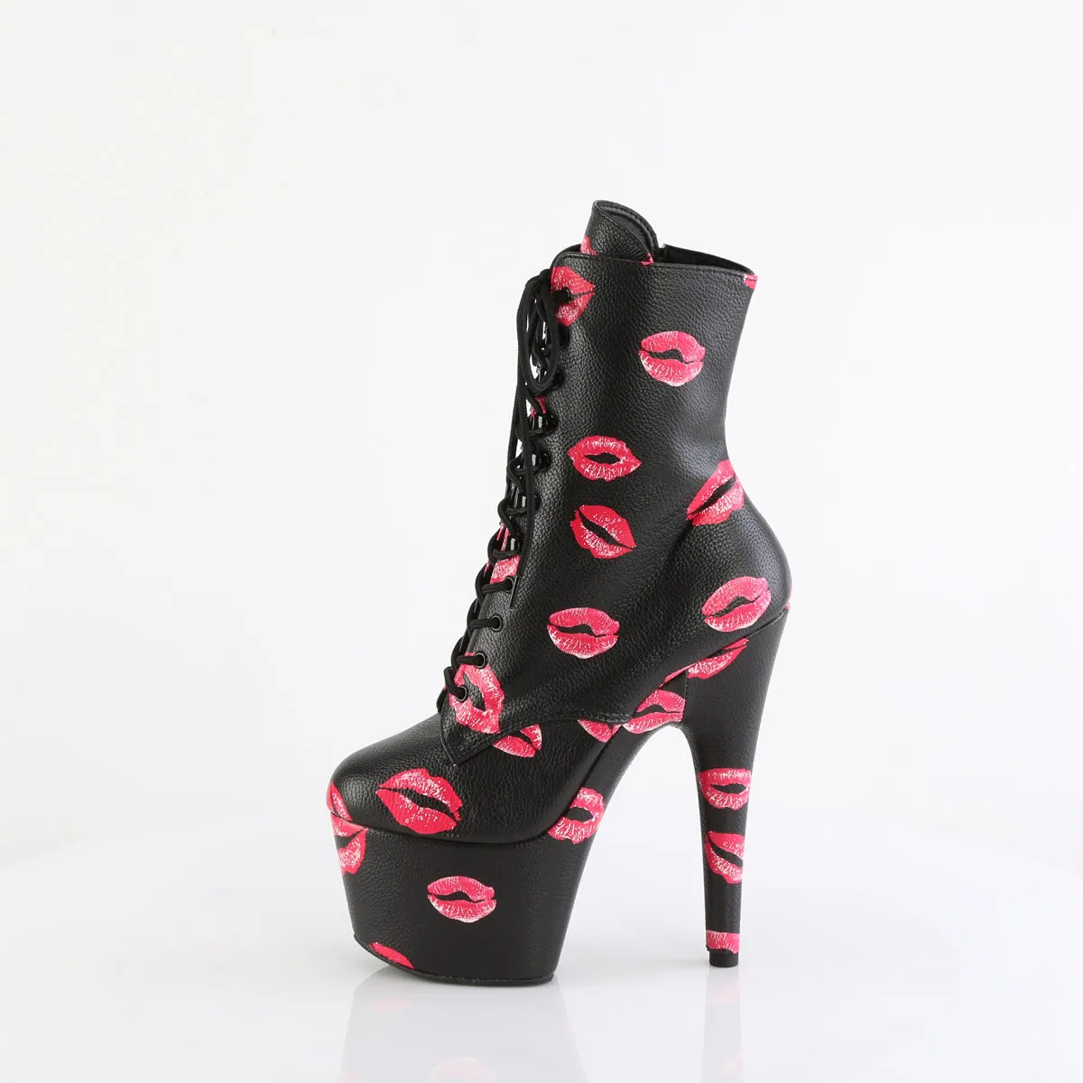 7 Inch Heel ADORE-1020KISSES Black Pu