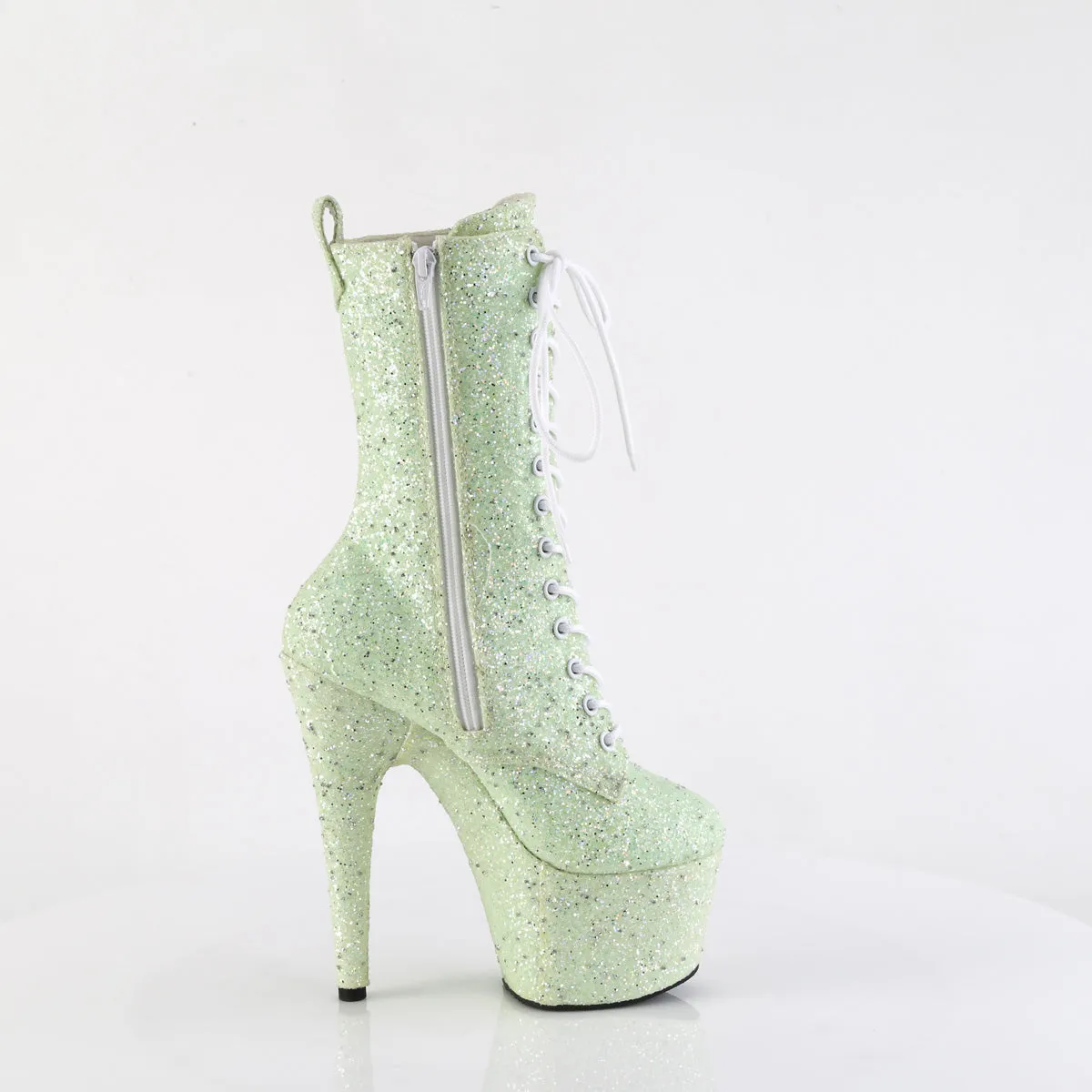 7 Inch Heel ADORE-1040GR Mint Glitter