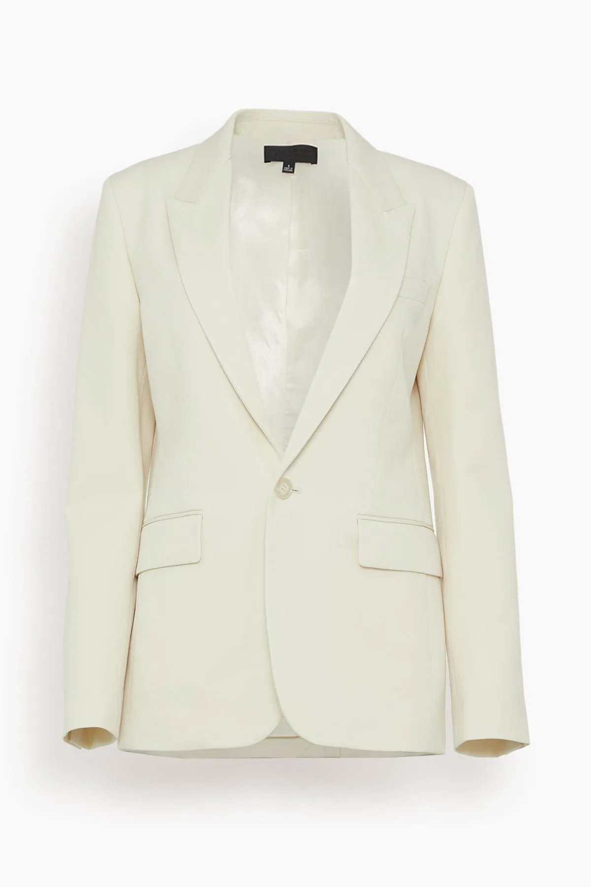 Adele Single Breasted Tailored Jacket in Stone