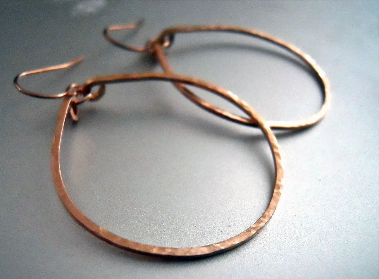 Ava Hammered Hoop Earrings in 14K Rose Gold Filled, Sterling, or 14k gold filled Size: Small