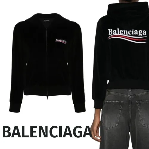 BALENCIAGA  |Unisex Cotton Logo Hoodies & Sweatshirts