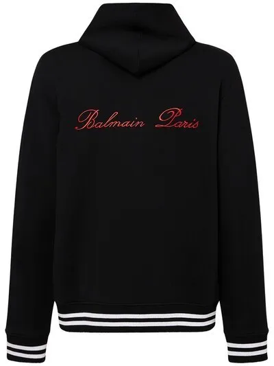 BALMAIN  |Long Sleeves Cotton Logo Luxury Hoodies