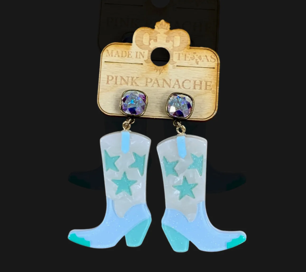 Blue Boot Earrings