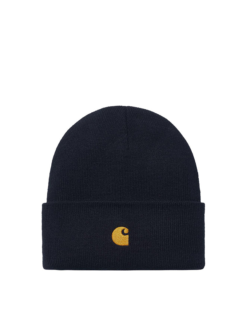 Carhartt WIP Chase Beanie Dark Navy / Gold