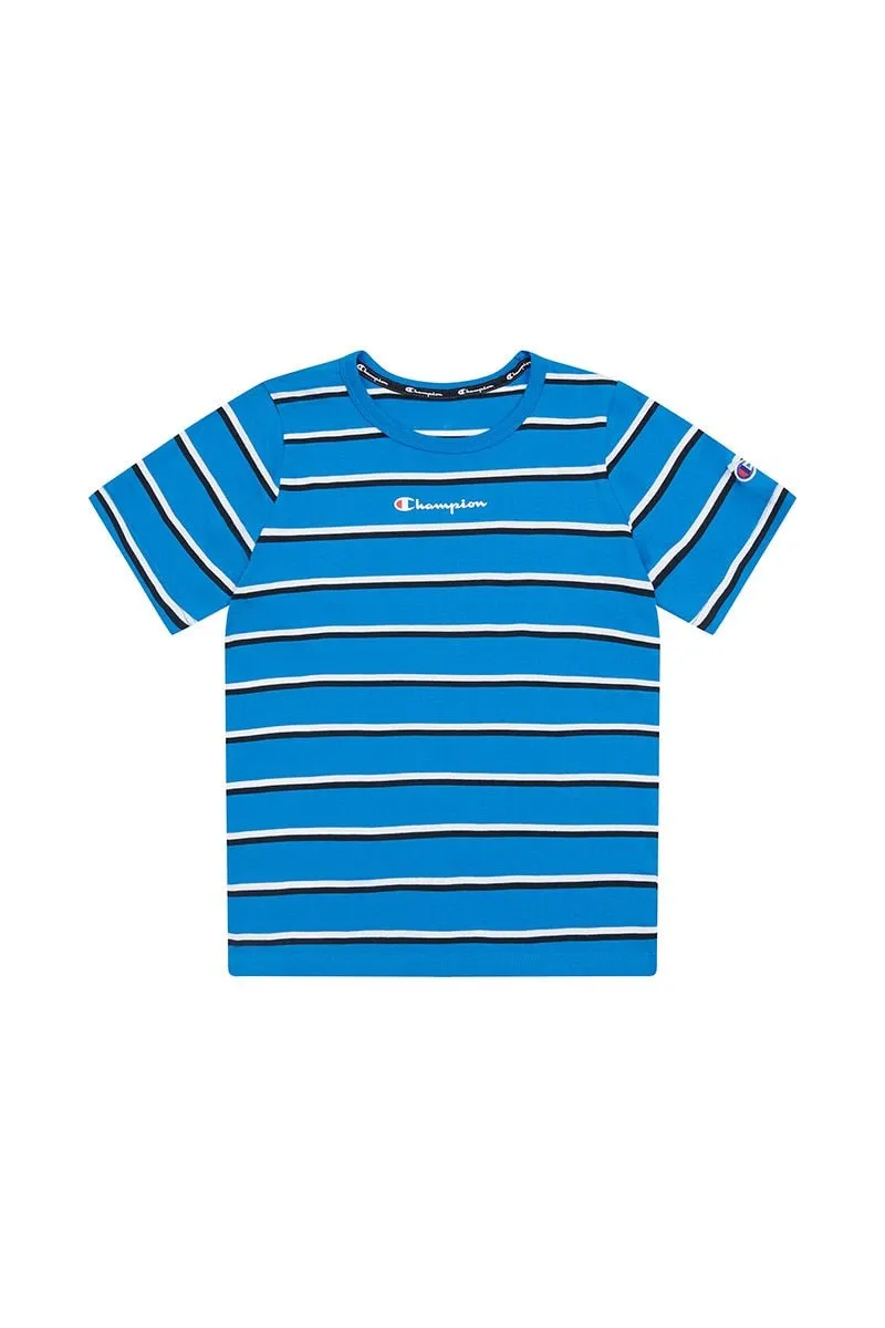 CHAMPION JUNIOR STRIPE BLUE TEE