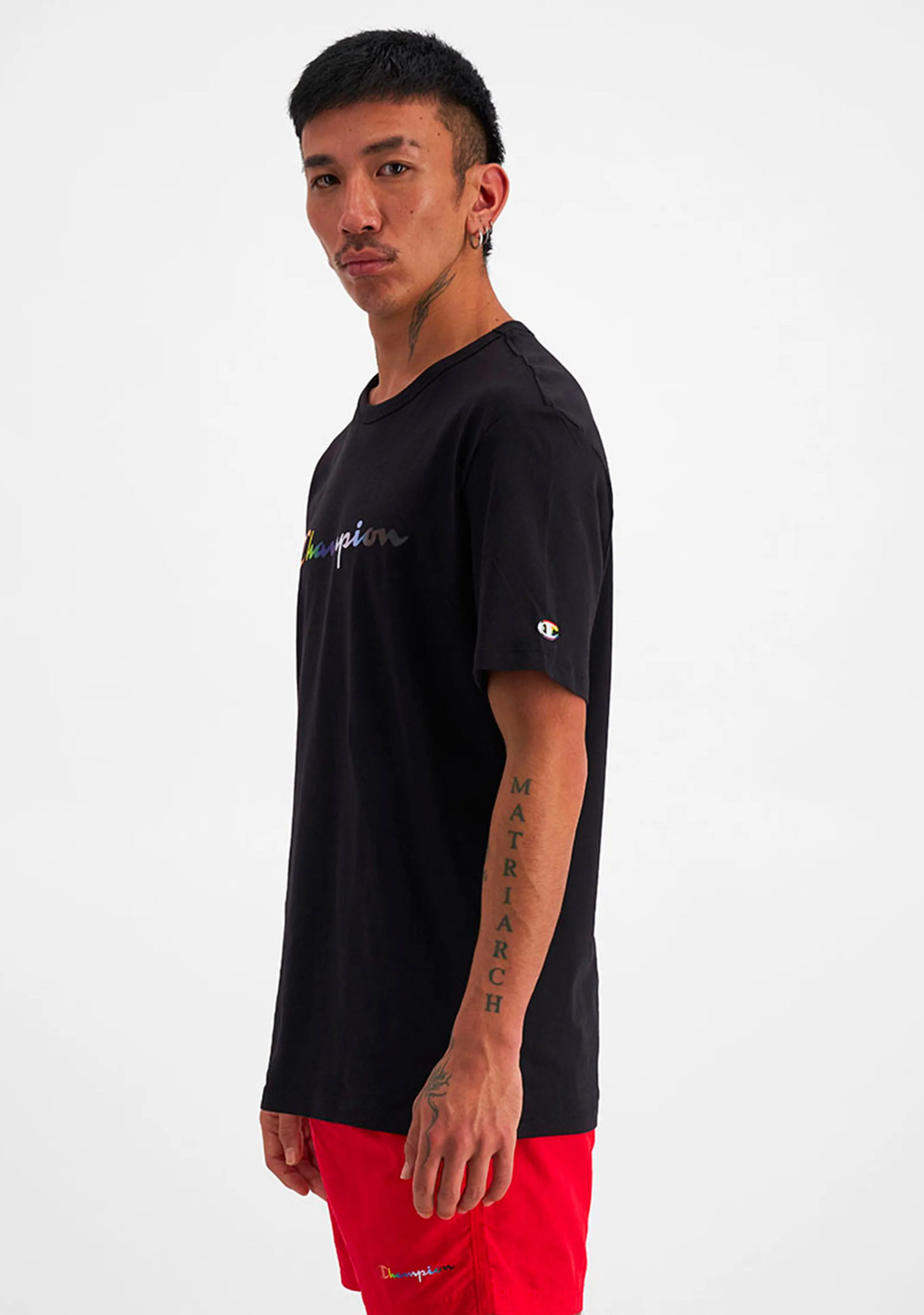 Champion Mens Athletic Pride Script Tee <BR> AUREN BLK