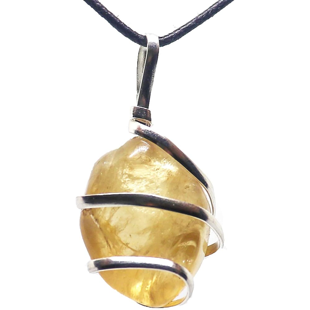 Citrine Gemstone Pendant Necklace - Natural