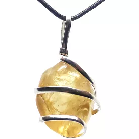 Citrine Gemstone Pendant Necklace - Natural