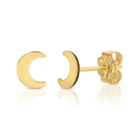 Crescent Moon Stud Earrings