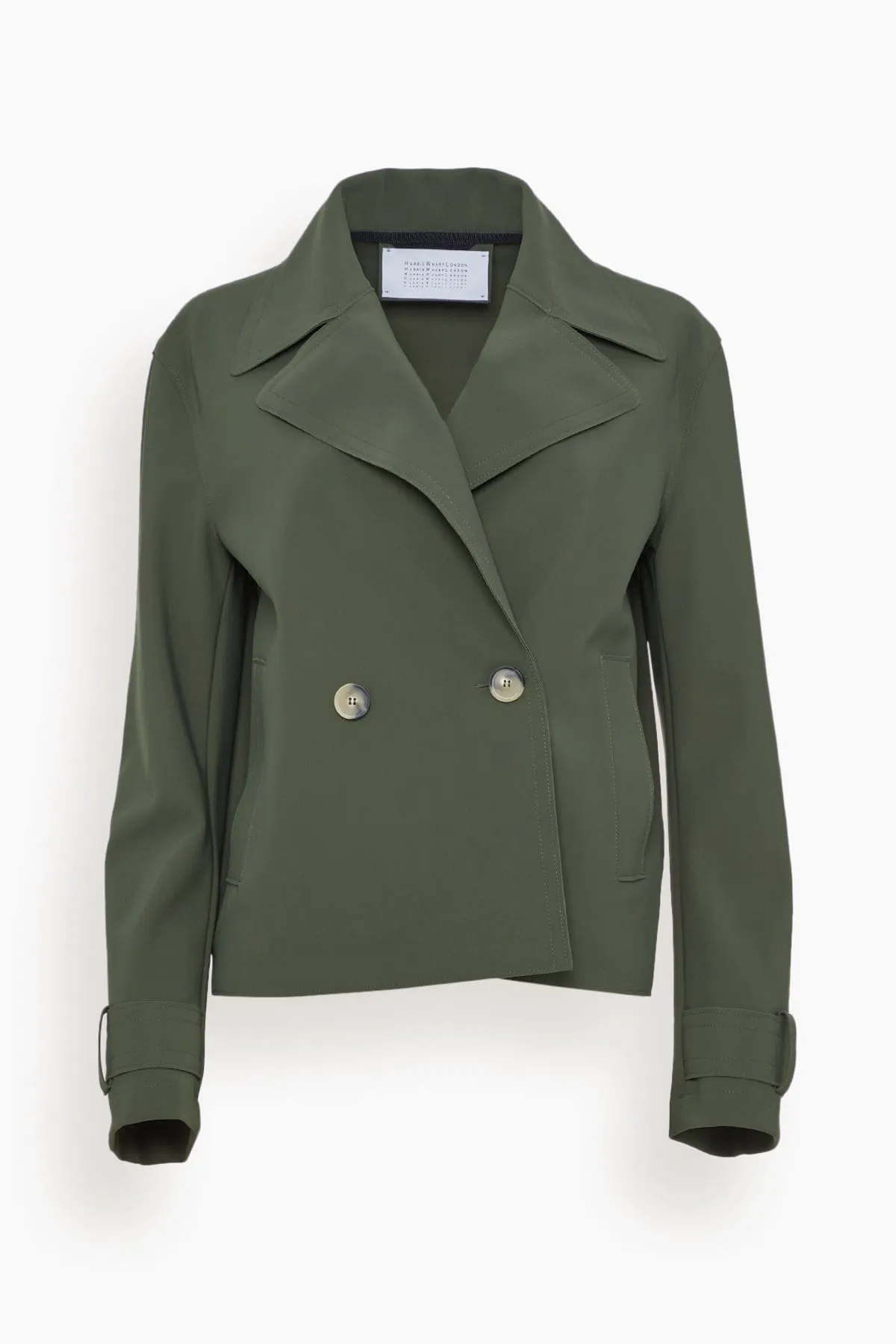 Cropped Scuba Peacoat in Moss Green