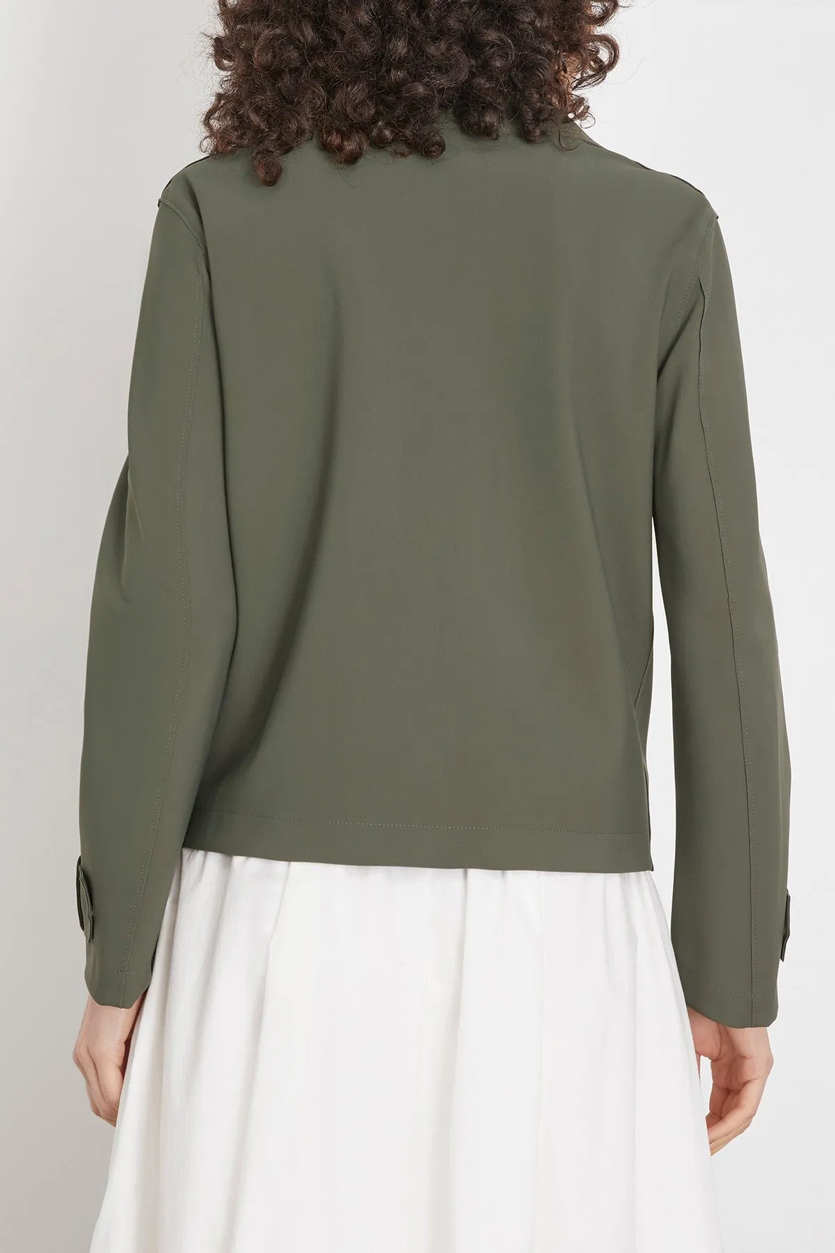 Cropped Scuba Peacoat in Moss Green