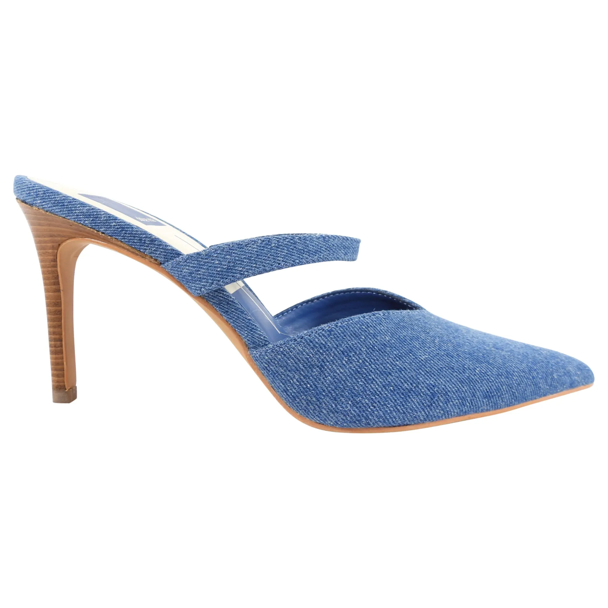 Dolce Vita Blue Denim Pointed Mules - 7