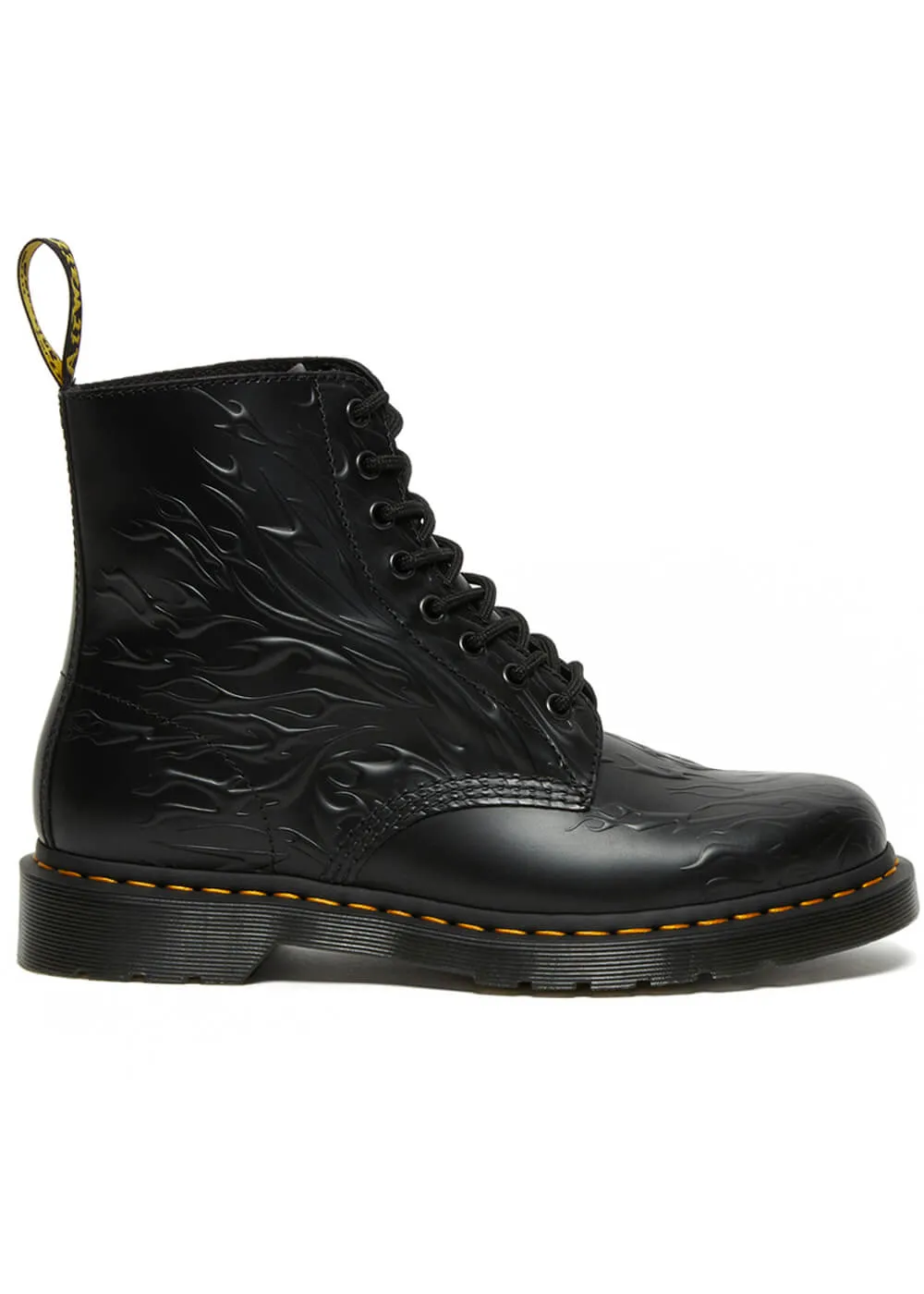 Dr. Martens 1460 Flame Relief Leather Lace Up Boots Black