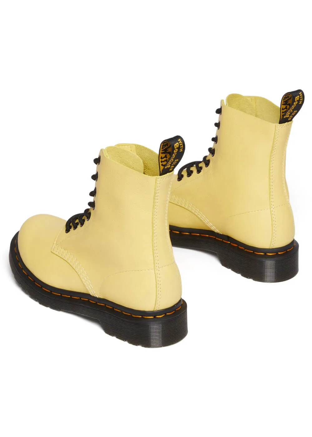 Dr. Martens 1460 Pascal Virginia Soft Leather Boots Lemon Yellow