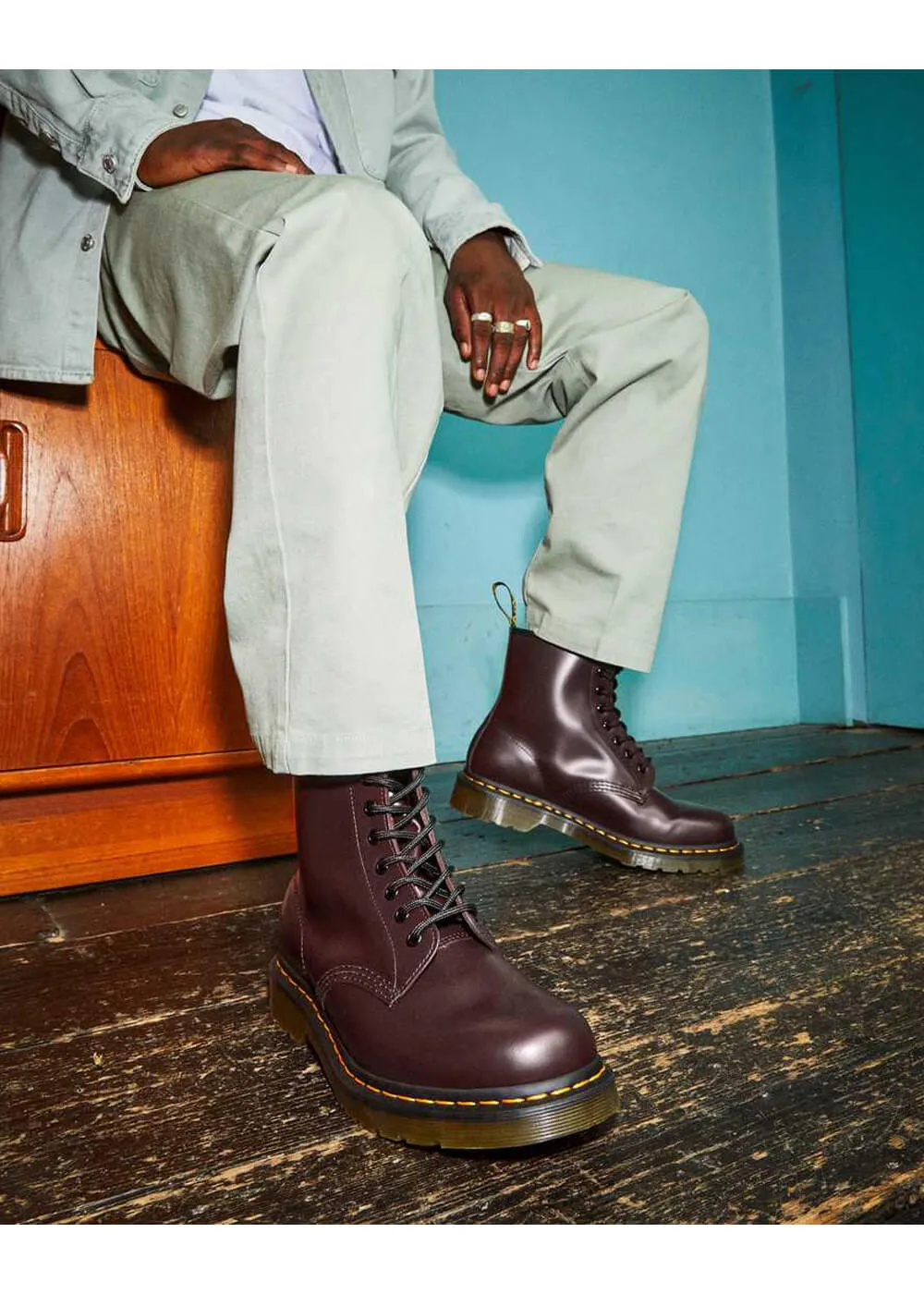 Dr. Martens 1460 Smooth Lace Up Boots Burgundy