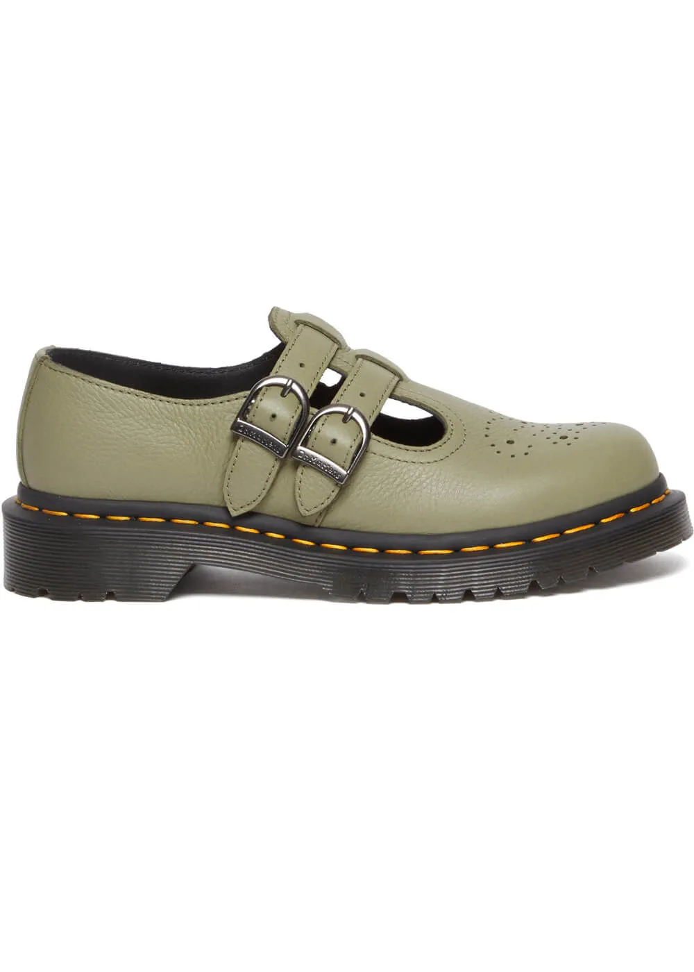 Dr. Martens 8065 Leather Mary Janes Muted Olive Green