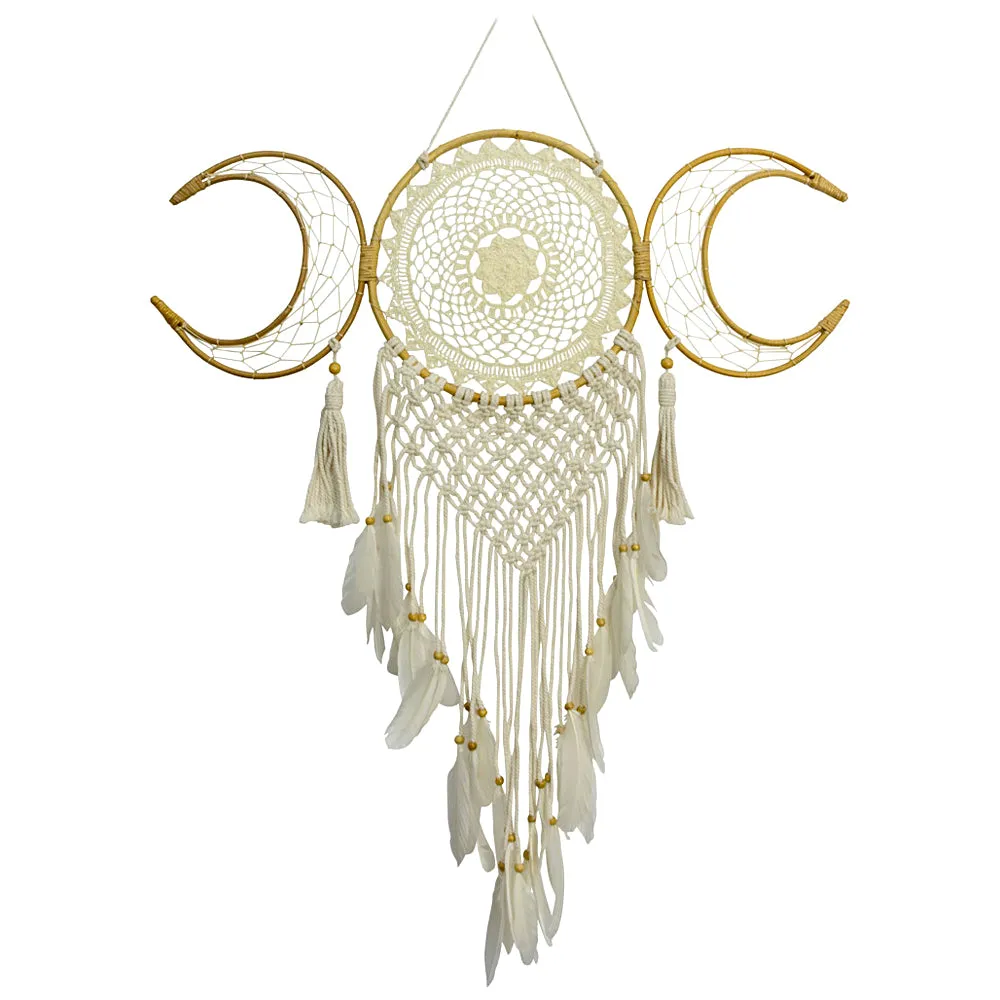 Dreamcatcher Woven Macrame - Triple Moon