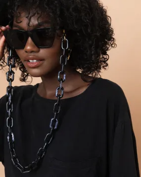 Extra Chunky Black Marble Eyewear Chain