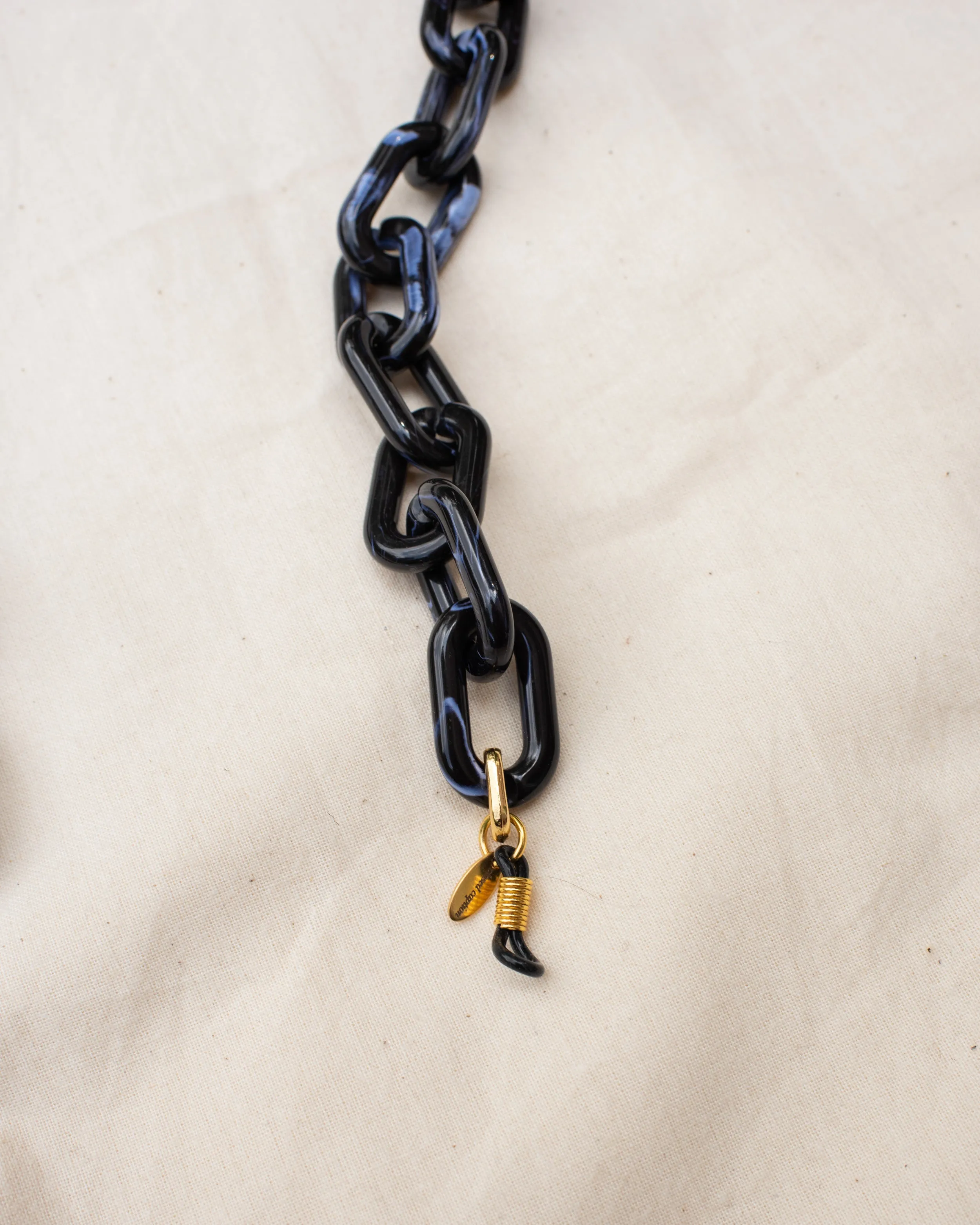 Extra Chunky Black Marble Eyewear Chain