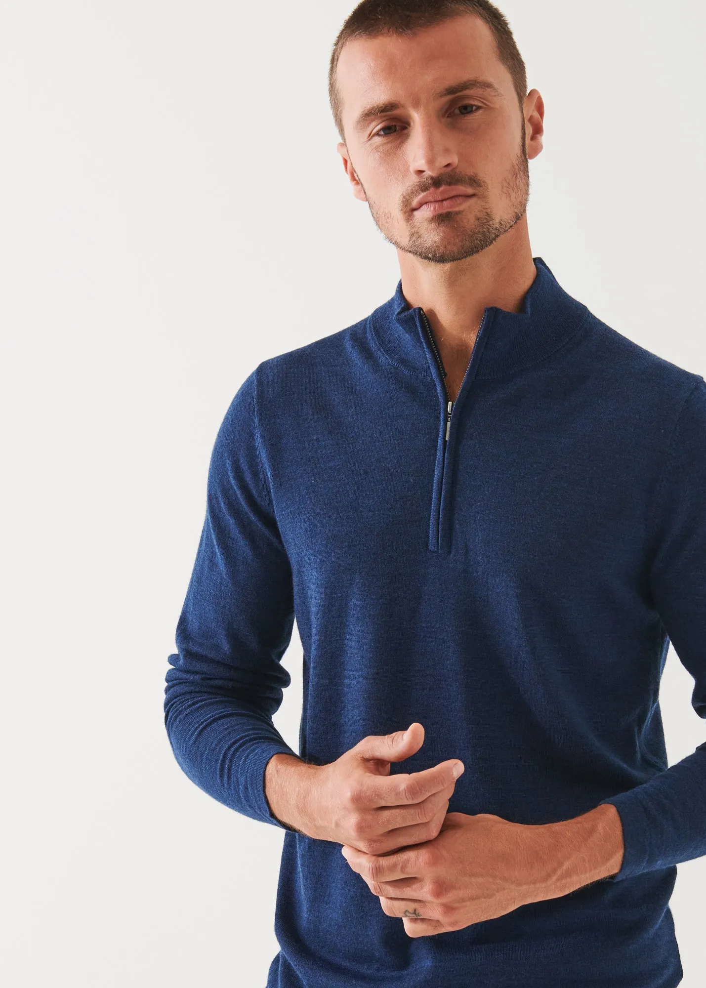 EXTRA-FINE MERINO QUARTER ZIP