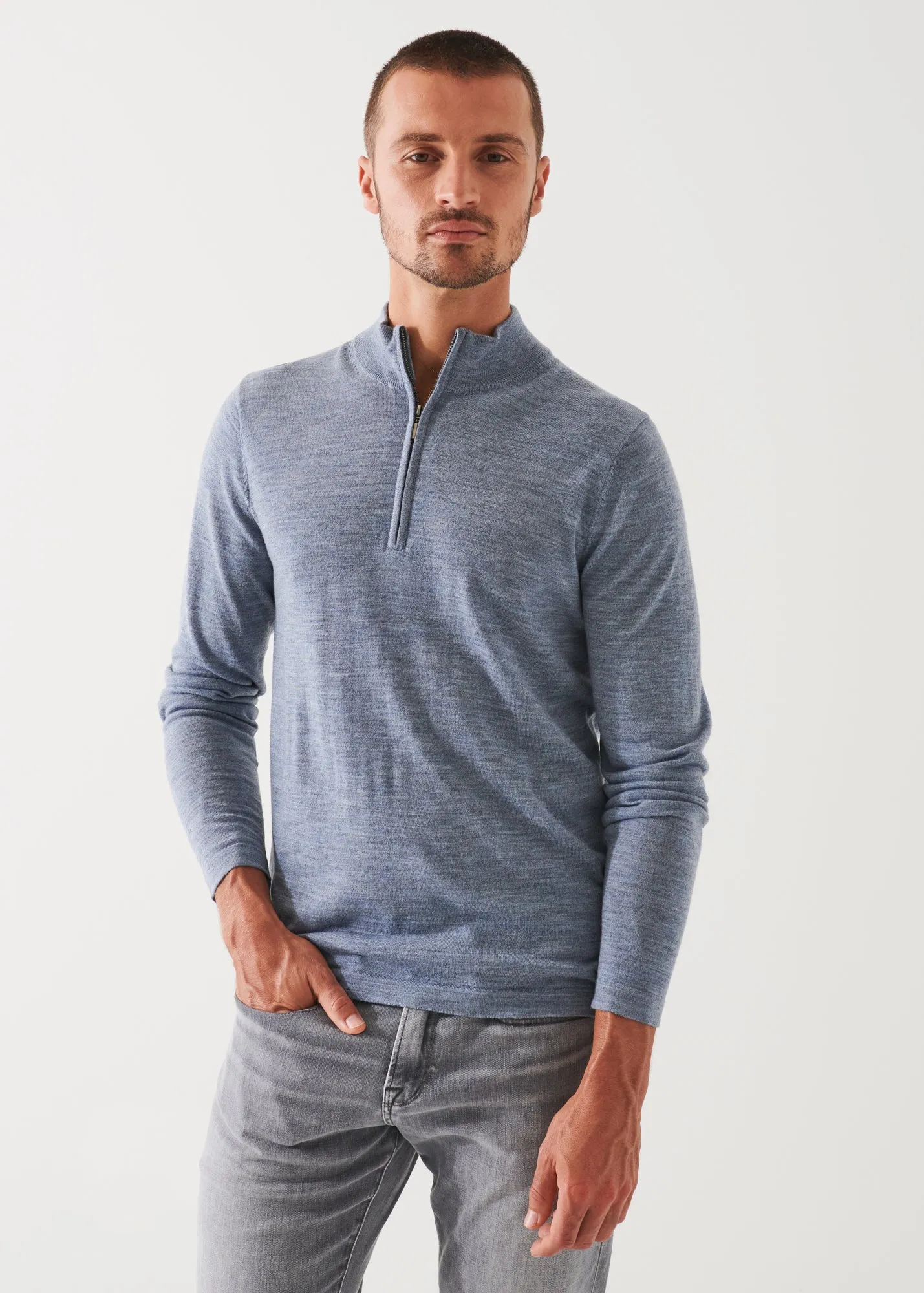 EXTRA-FINE MERINO QUARTER ZIP