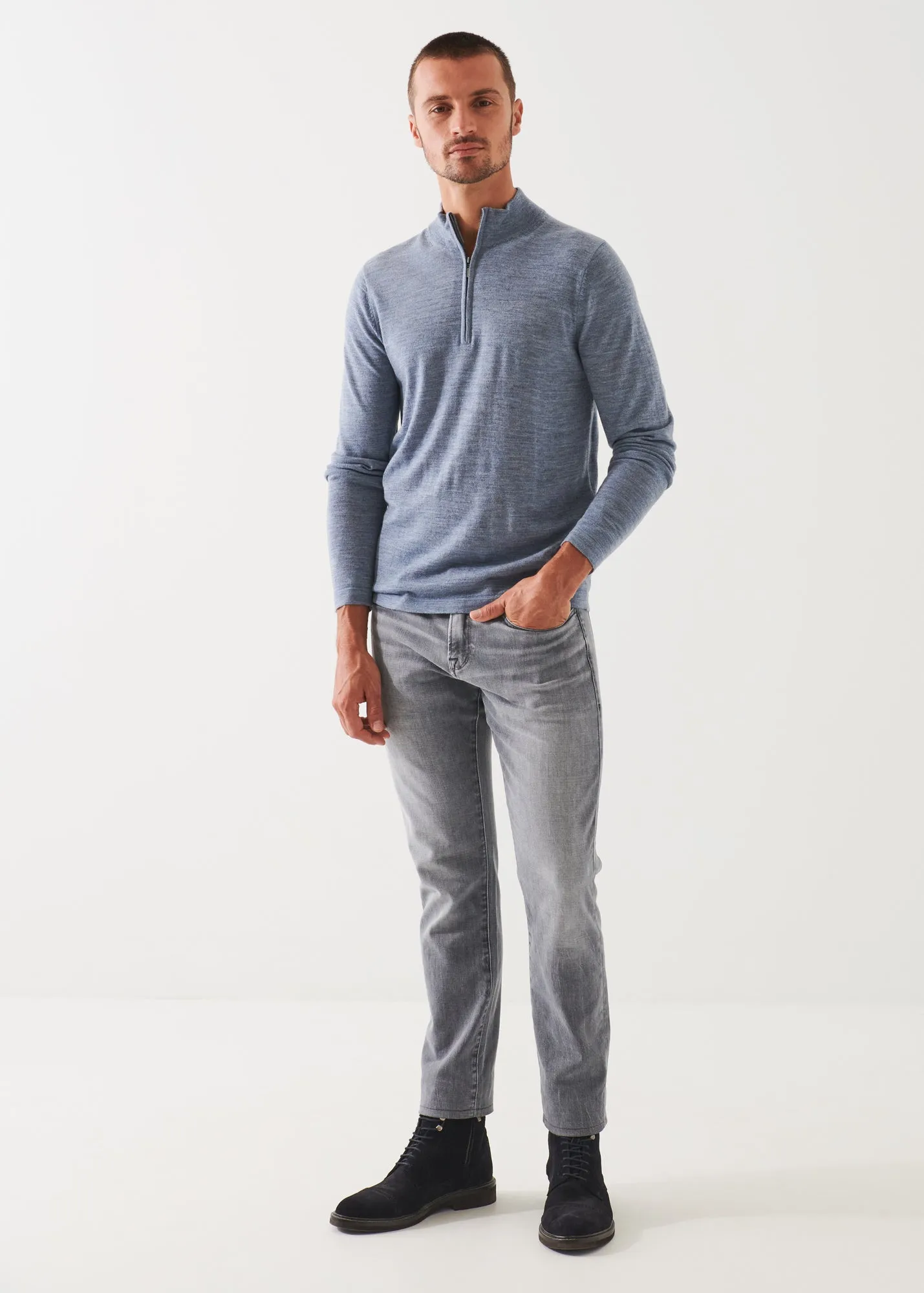 EXTRA-FINE MERINO QUARTER ZIP