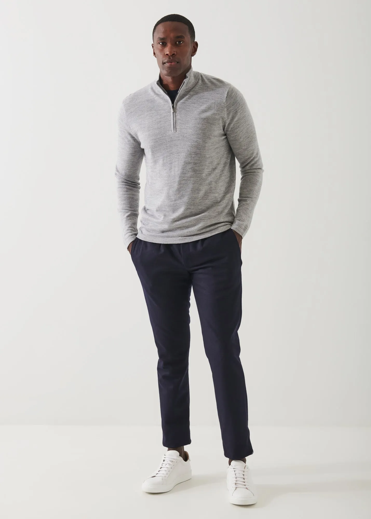 EXTRA-FINE MERINO QUARTER ZIP