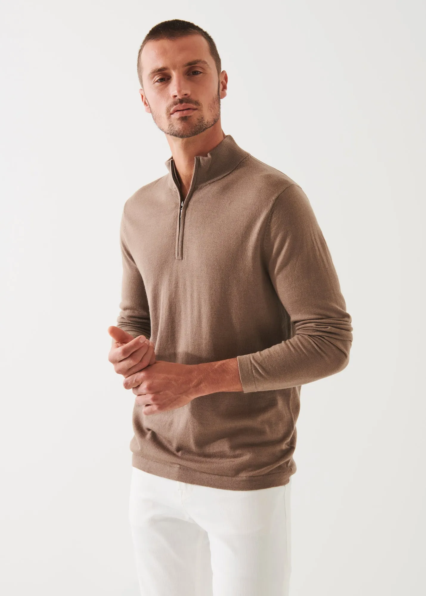 EXTRA-FINE MERINO QUARTER ZIP