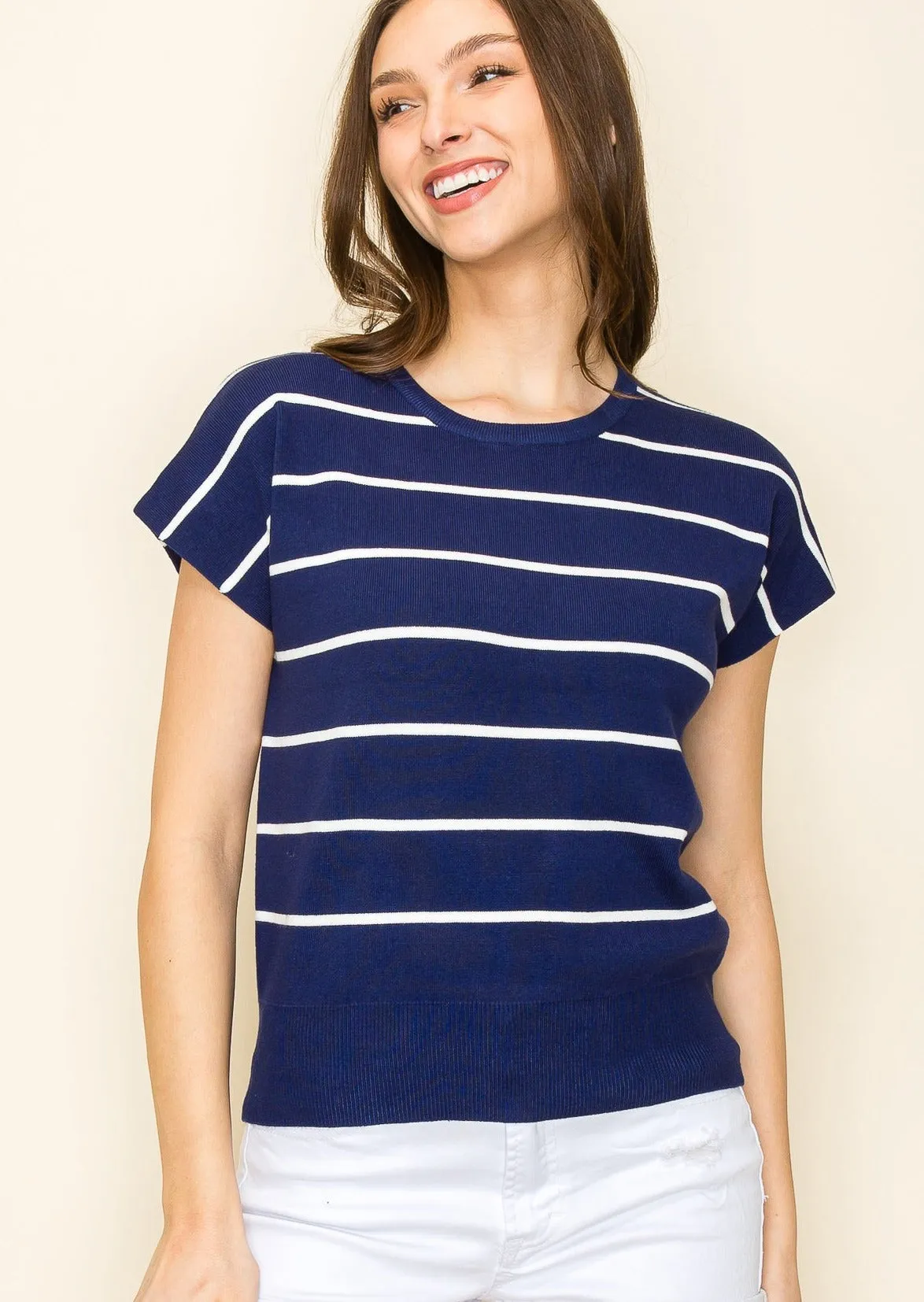 FINAL SALE - Striped Short Sleeve Pullovers - 3 Colors!