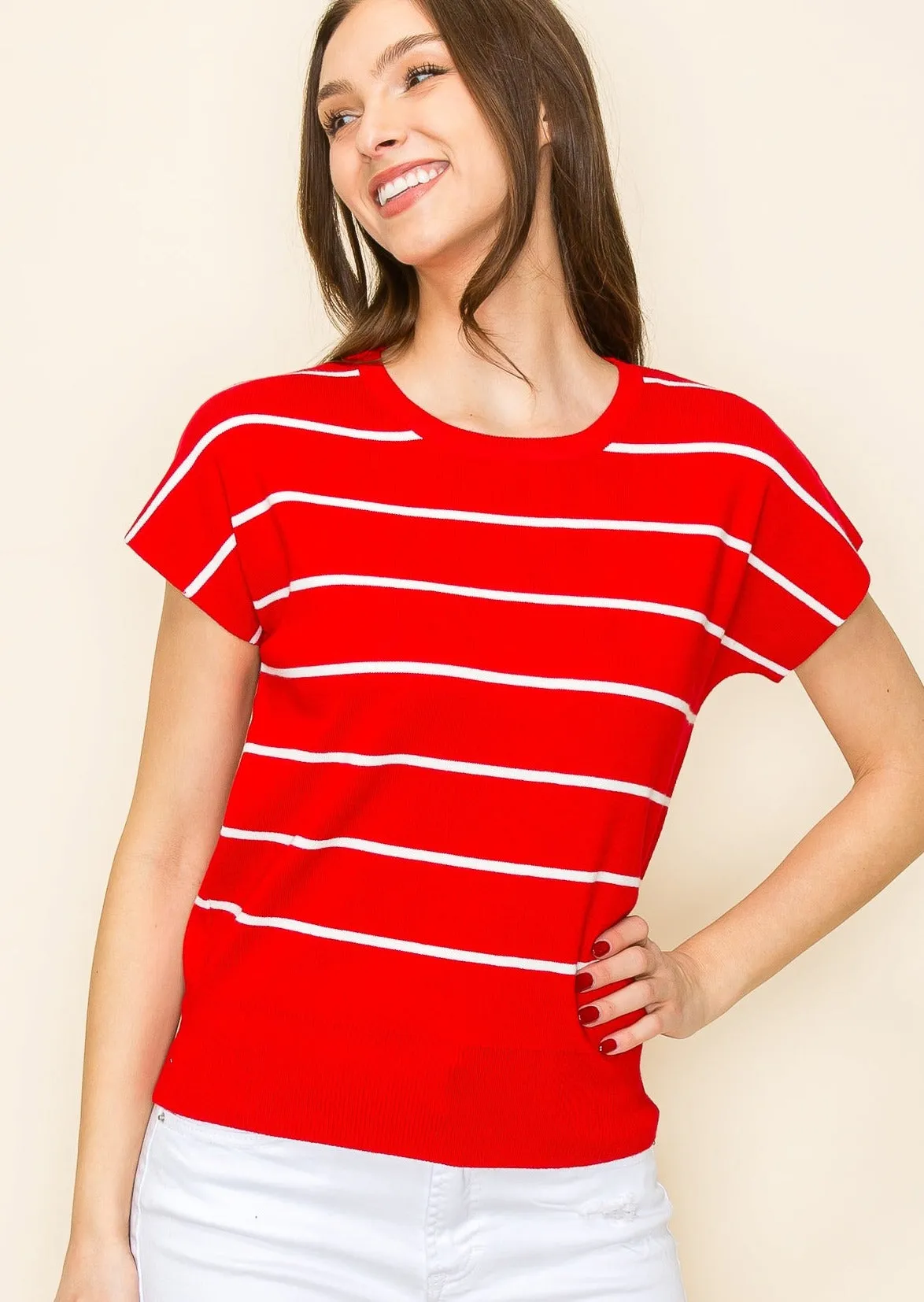 FINAL SALE - Striped Short Sleeve Pullovers - 3 Colors!