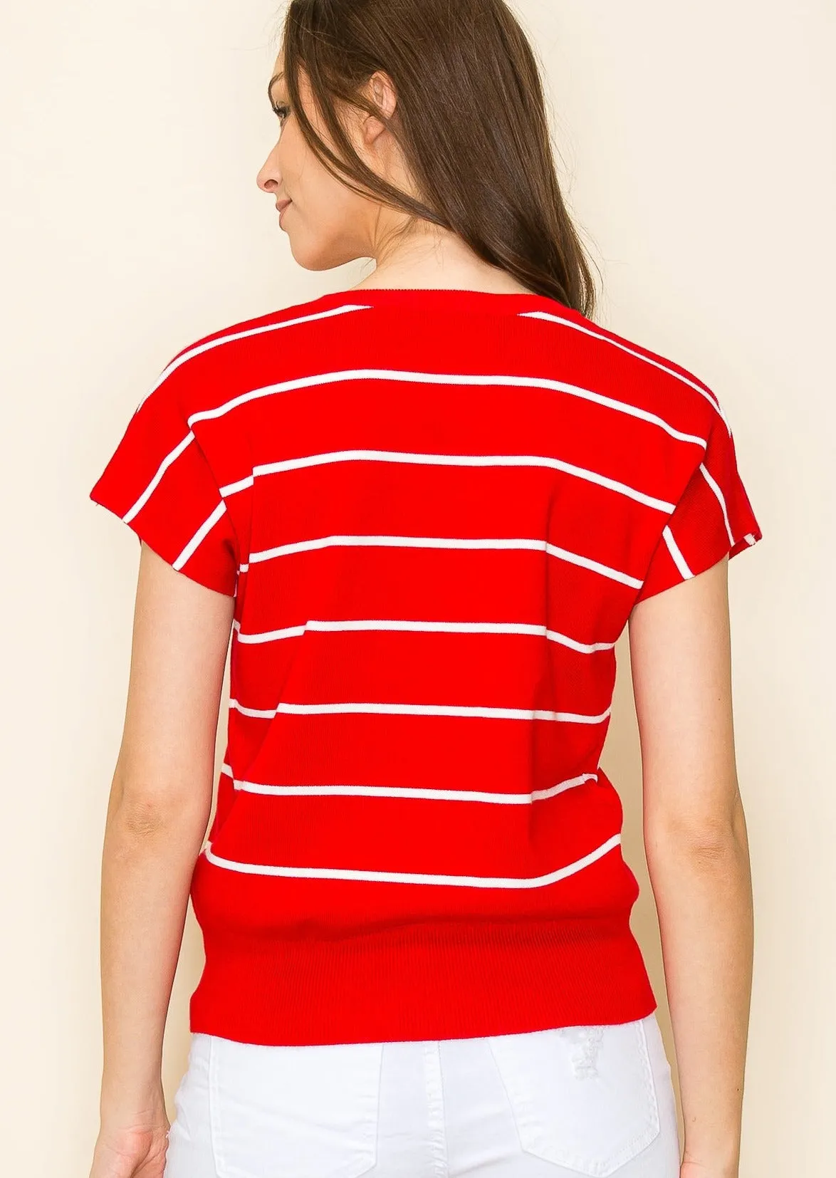 FINAL SALE - Striped Short Sleeve Pullovers - 3 Colors!