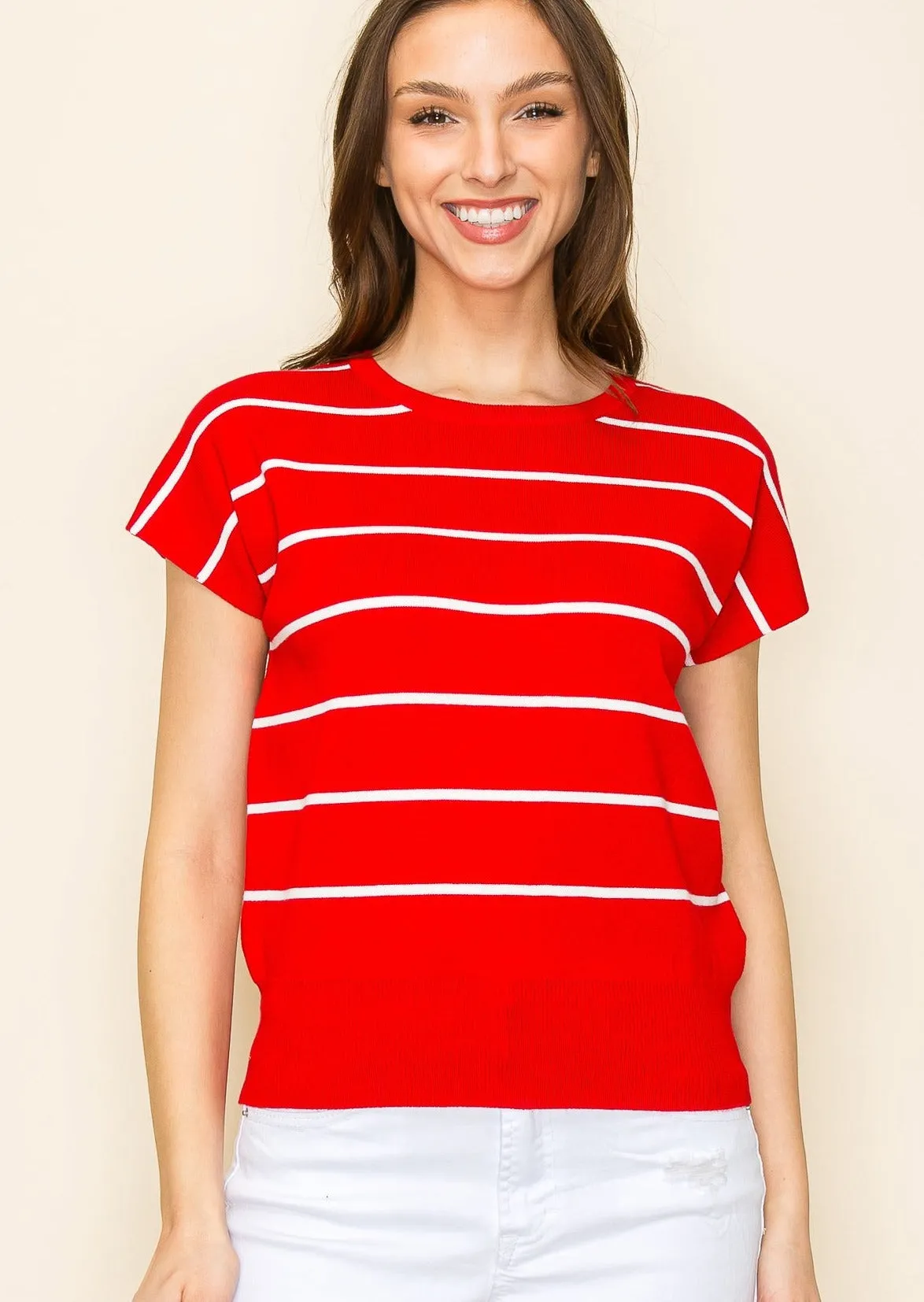 FINAL SALE - Striped Short Sleeve Pullovers - 3 Colors!