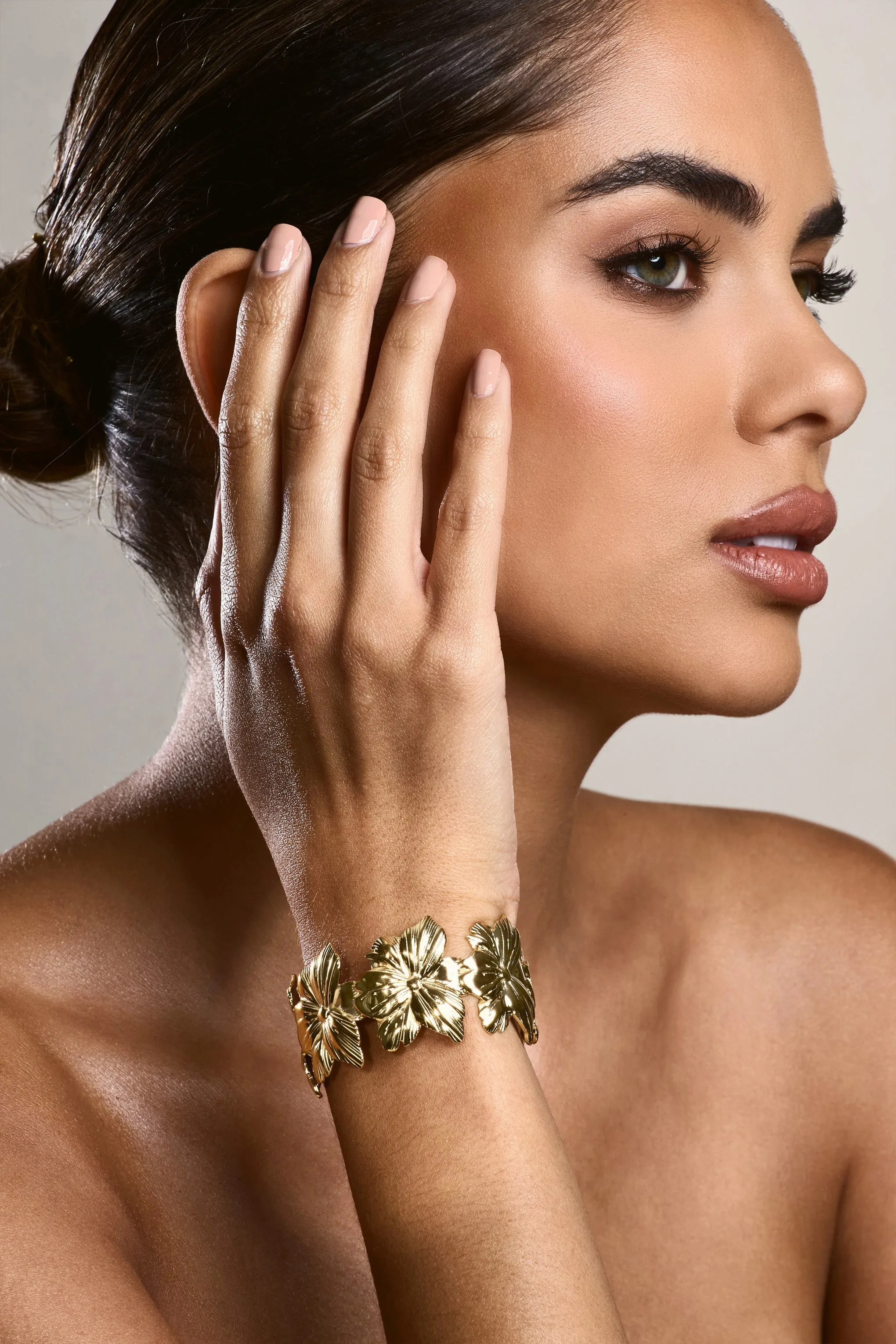 Flora | Gold Floral Chunky Bracelet