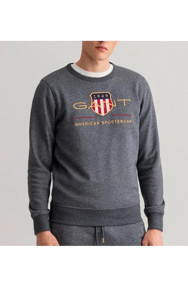 GANT Gold Shield Crew Sweatshirt Antracit