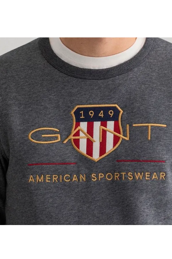 GANT Gold Shield Crew Sweatshirt Antracit