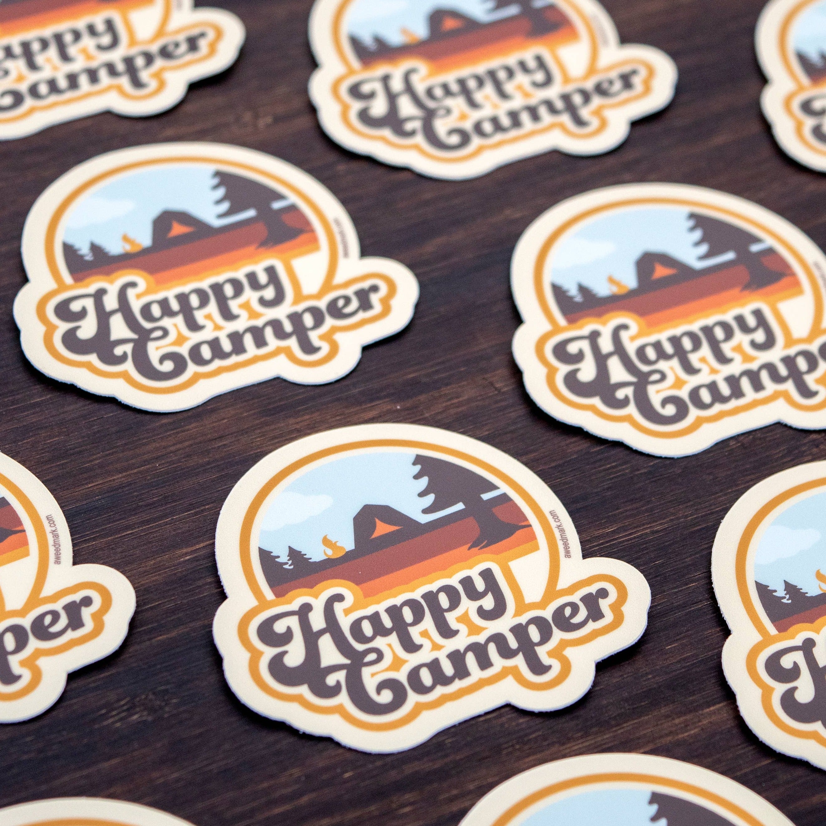 Happy Camper Retro Sticker