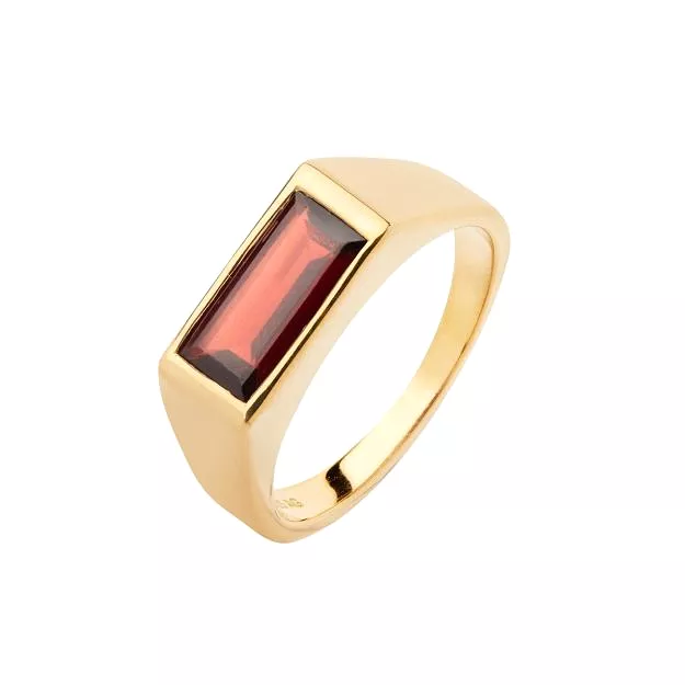 Harald Ring Garnet, High Polished Gold