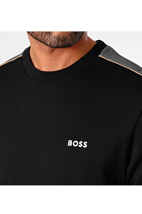 Hugo Boss Sweatshirt Stripe Logo Black