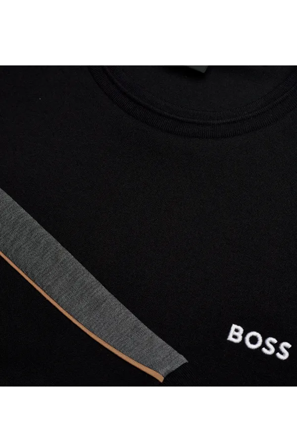 Hugo Boss Sweatshirt Stripe Logo Black