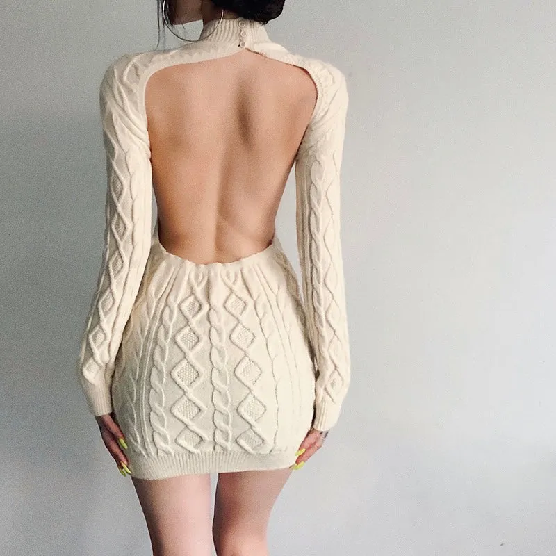 INGA KNITTED BACKLESS DRESS