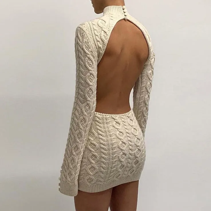 INGA KNITTED BACKLESS DRESS