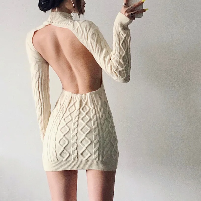 INGA KNITTED BACKLESS DRESS