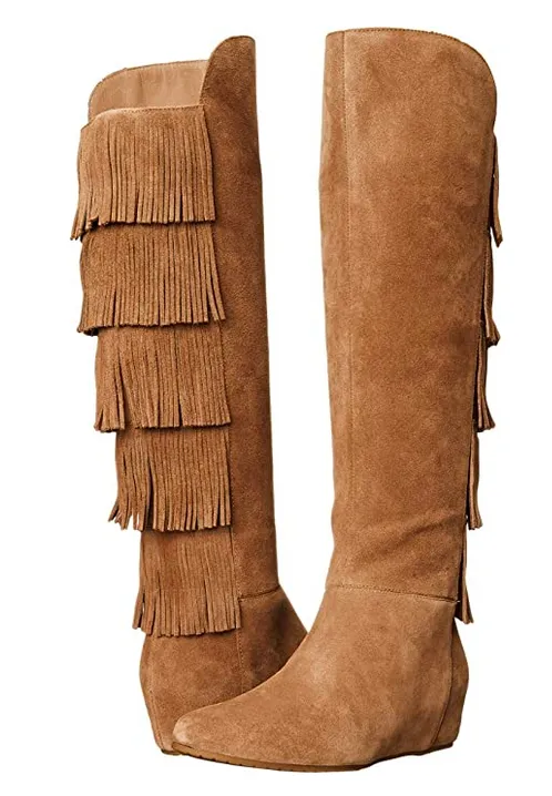 ISOLA Women's Tavora •Brown Suede• Tall Fringe Boots 8M