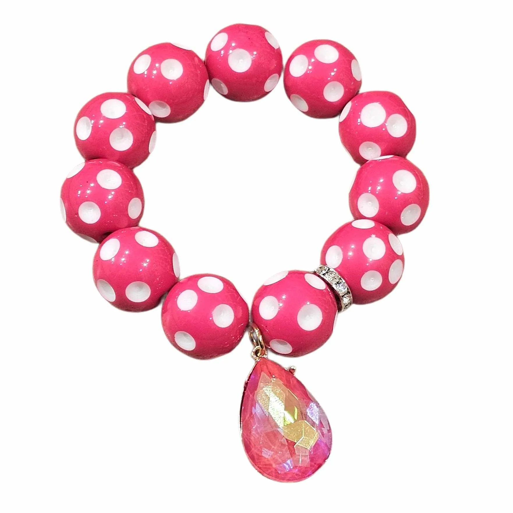 KIG Hot Pink White Pink AB Chunky Bracelet